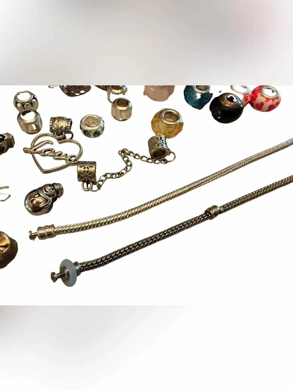 Mixed Charm Beads and Silver Chains